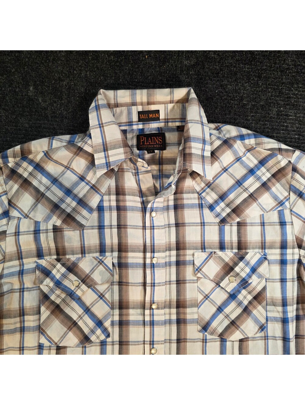 Plains Western Wear Tall Man LT Plaid Western Shirt